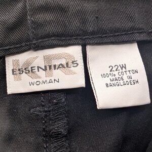 KR Essentials scrunched sides black slacks SZ 22W